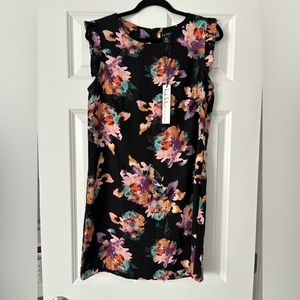 NWT- Nicole Miller sleeveless black and floral dress Size 8